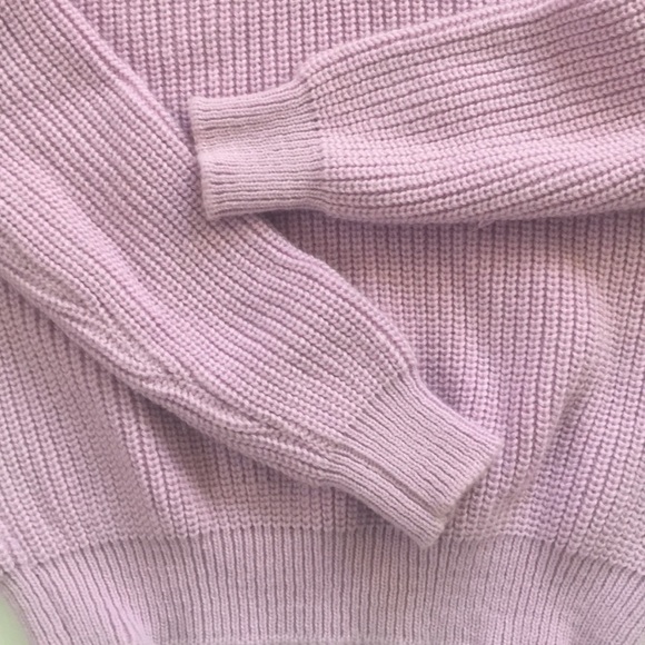 Vintage knit sweater with bow neck accent purple - Picture 8 of 11